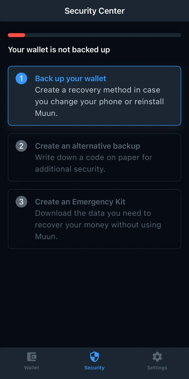 Create Muun Wallet Backup